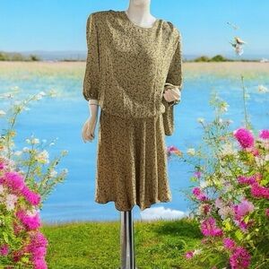 ❄️ 50% off winter European vintage silky balloon arm boho chic bohemian dress L